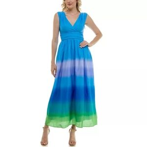 Taylor v-neck ombre maxi dress. SIZE 6